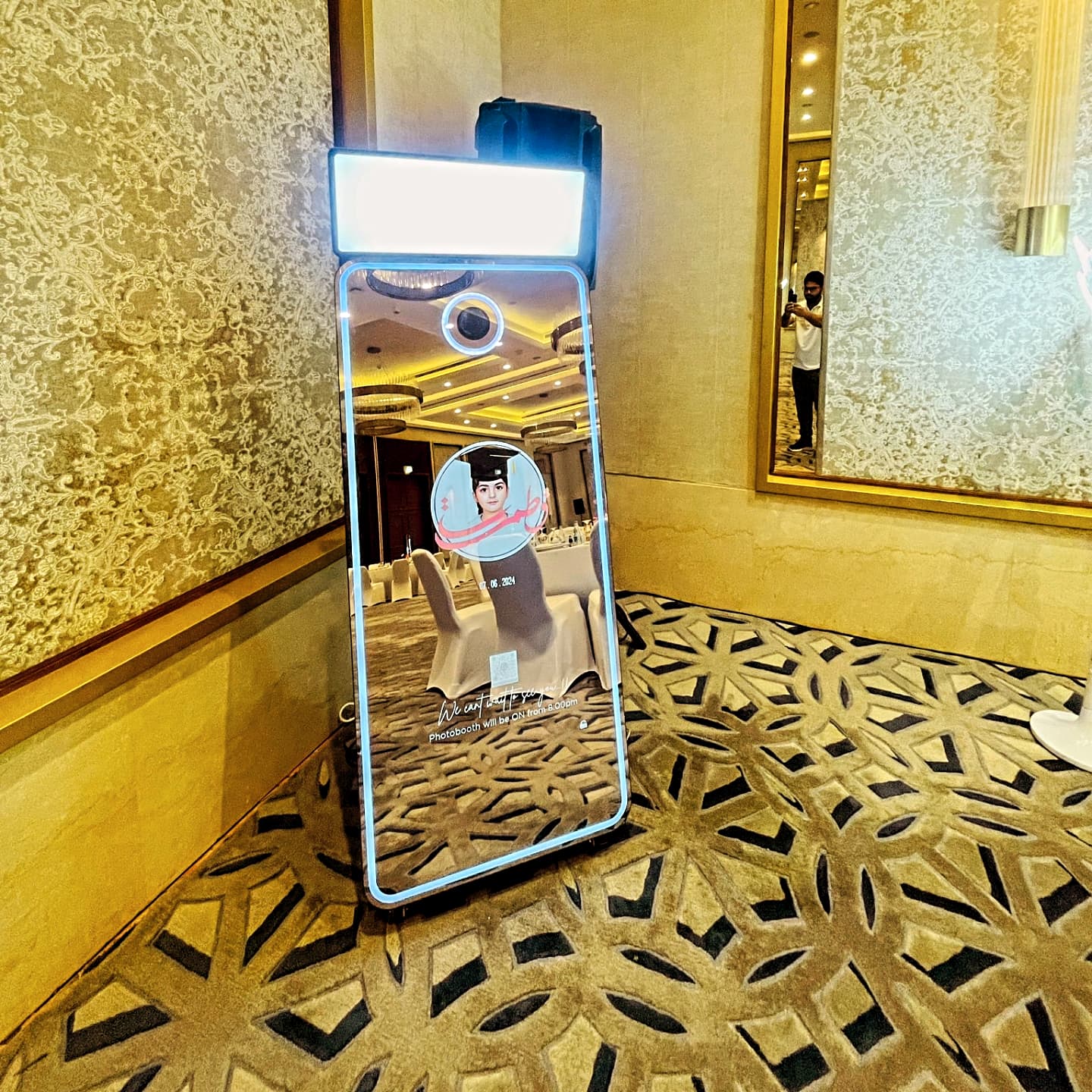 PartyBooth Gen Z Magic Mirror Air Photobooth at an event venue