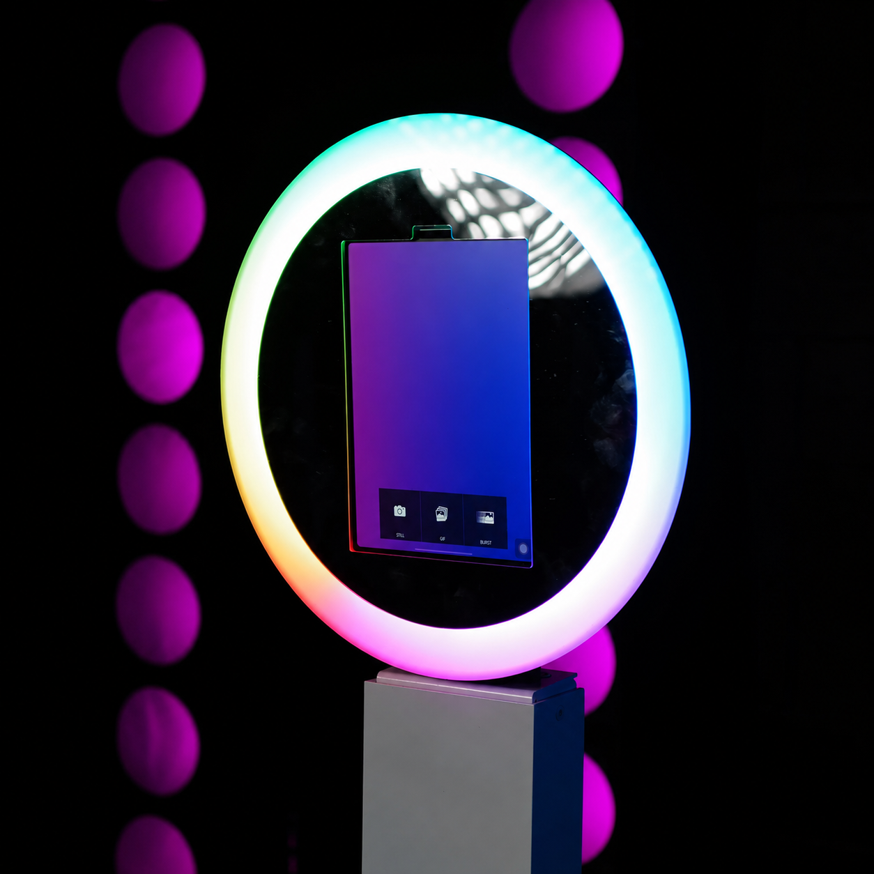 PartyBooth Classic Ring Photobooth with LED ring light